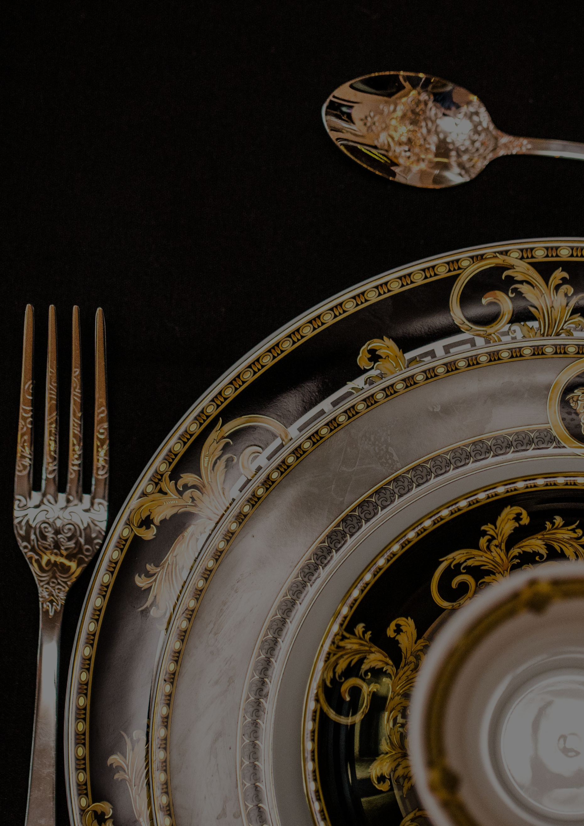 Versace Dishes Cutlery Tea cup Hotel Keflavik Luxury accommodation iceland travel